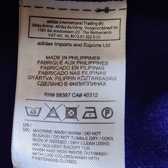 Adidas Purple Track Jacket Classic Striped Trefoil Logo Full Zip Size Small - Picture 9 of 15